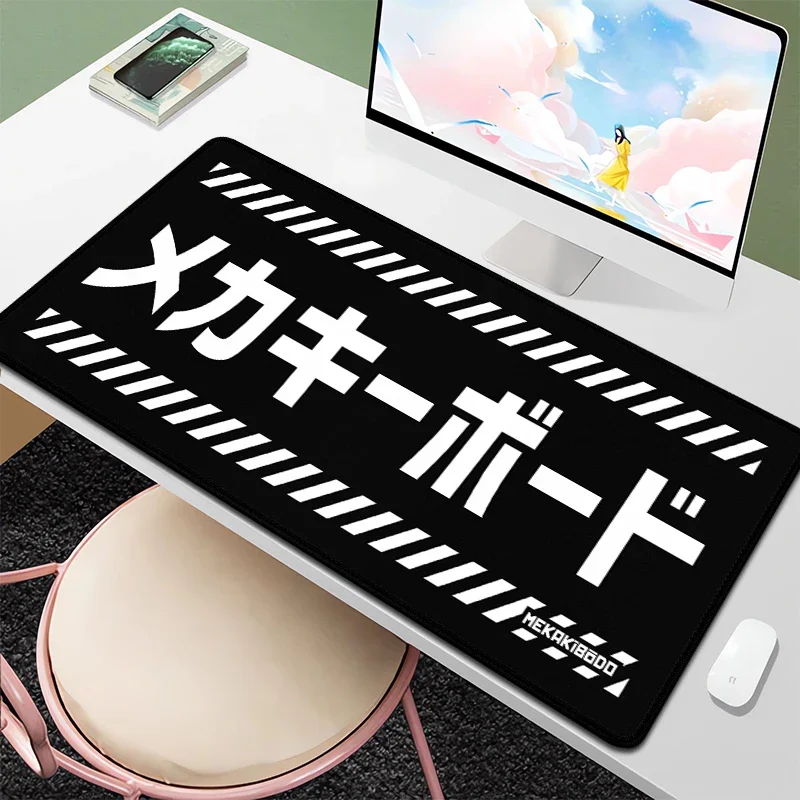 Large Mousepad Black Meka Mouse Pad 900x400 Laptop Computer Desk Mat Pc Mouse Mat Rubber Gaming Accessories Non-Slip Rubber Pads