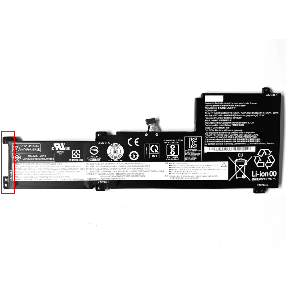 Imagem -05 - Original Genuíno L19c4pf1 15.2v 70wh Bateria do Portátil para Lenovo Ideapad 515iil05 Xiaoxin 15 2023 L19l4pf1 L19m4pf1 Novo