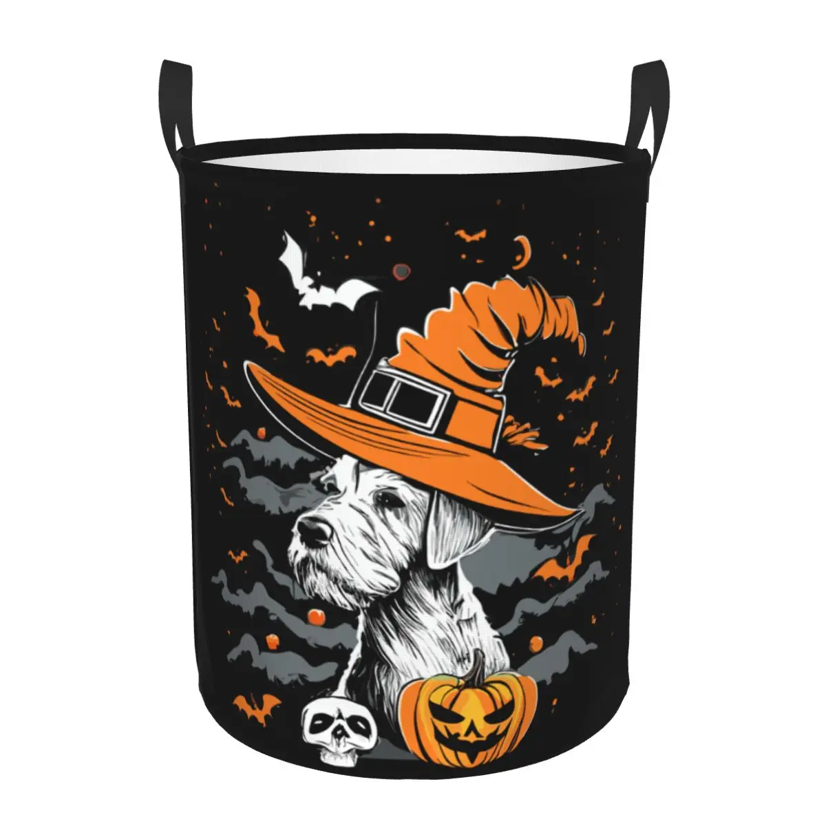 

Хэллоуин вельш-терьер собака ведьма тыквы корзина для белья большая корзина для хранения игрушек для девочек и мальчиков органайзер