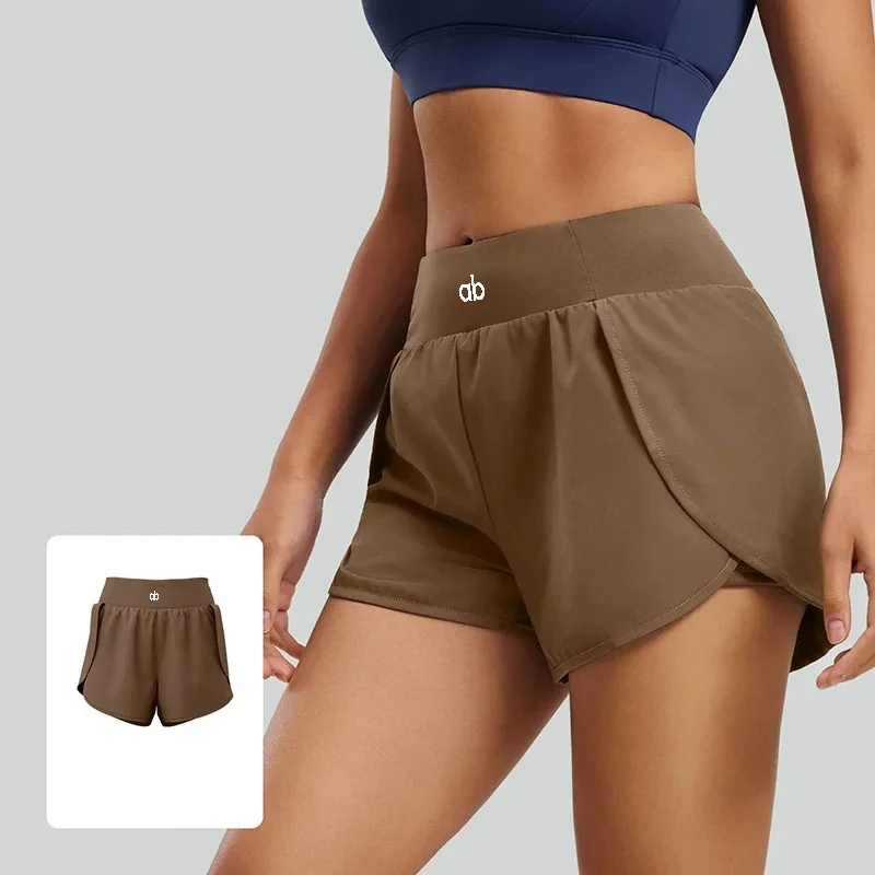 2026 Women Fake Two‑Piece High Waist Sports Shorts Anti‑Chafe Anti‑Exposure 3‑Inch Shorts Side Pockets For Running Yoga Fitness