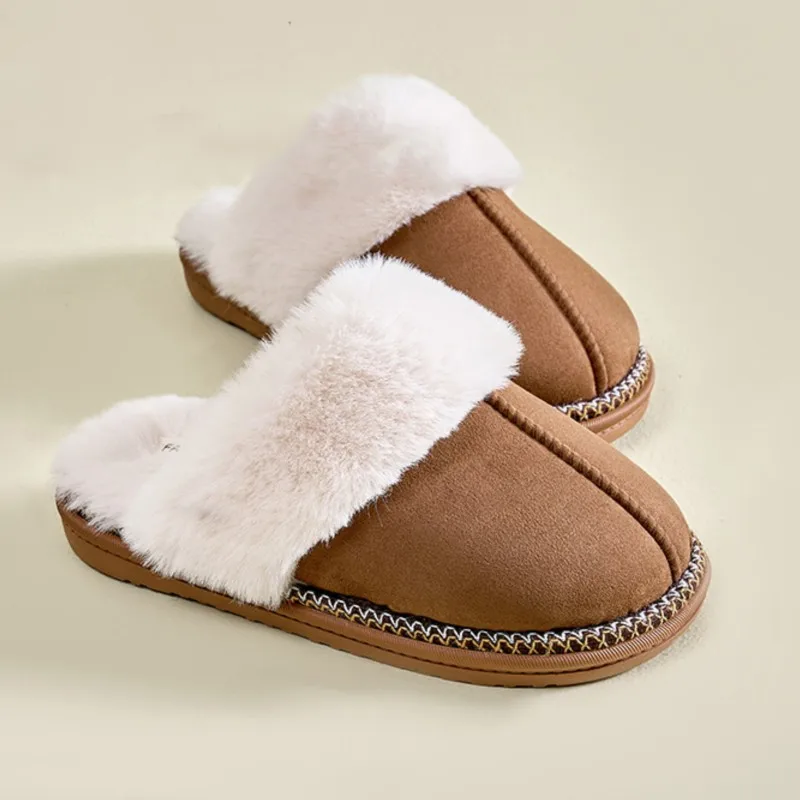 شباشب شتوية غامضة للنساء من Bebealy نعل ناعم جديد مبطن بالقطن شرائح قطنية دافئة للرجال شباشب من الفرو المنفوش شباشب نسائية فروي Hme