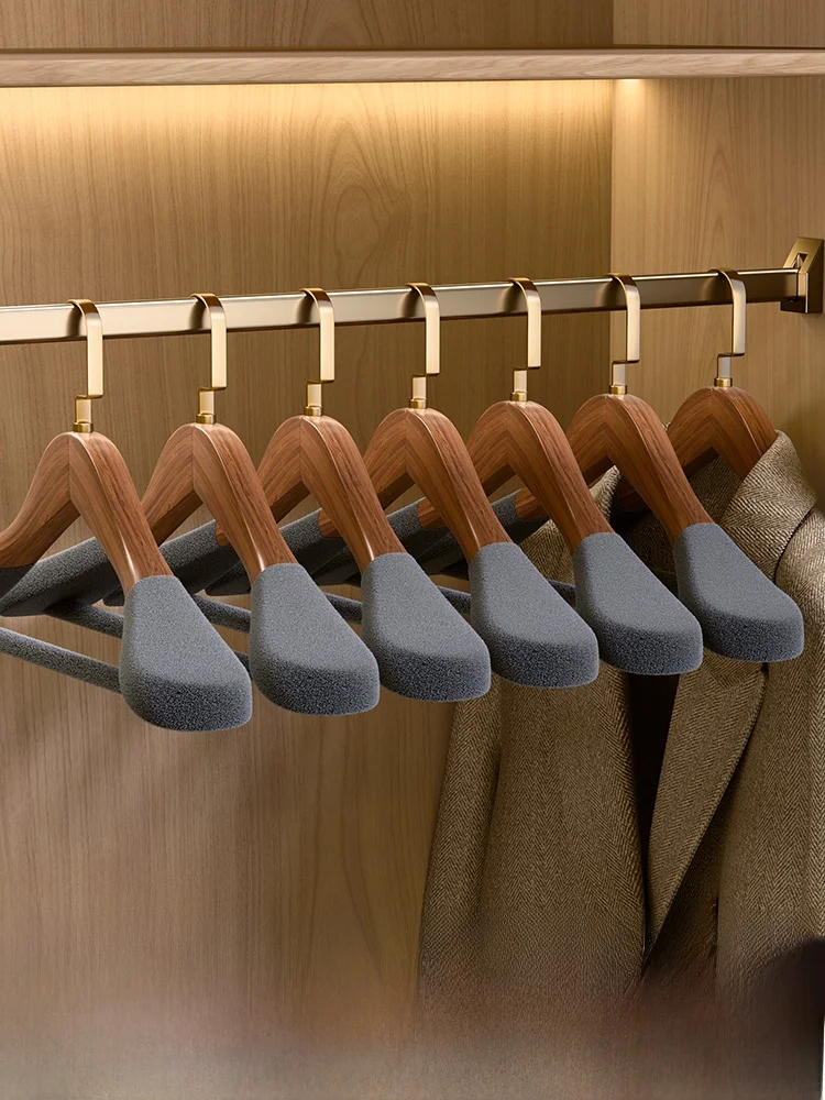 

Wood Velvet Coat Hanger for Home Wide oulder Clothing Store Wooden Hanger No Trace Clothes Drng Ra Nordic Sle