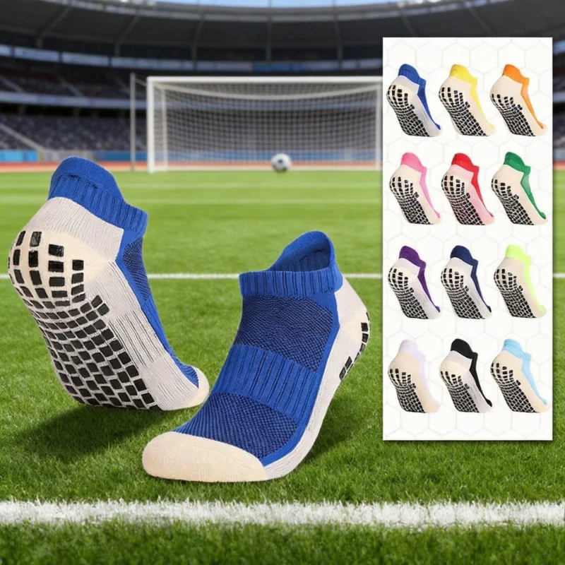 Short Football Socks Non Slip Grip Socks with Thick Cushion Breathable Sports Socks for Running