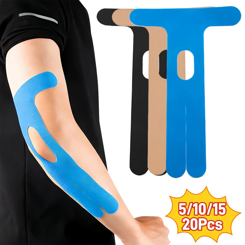 5/10/15/20 Stück vorgeschnittenes Kinesiologie-Tape für den Ellenbogen, elastische Ellenbogenstütze für Stabilität, wasserfestes, hypoallergenes Sporttape