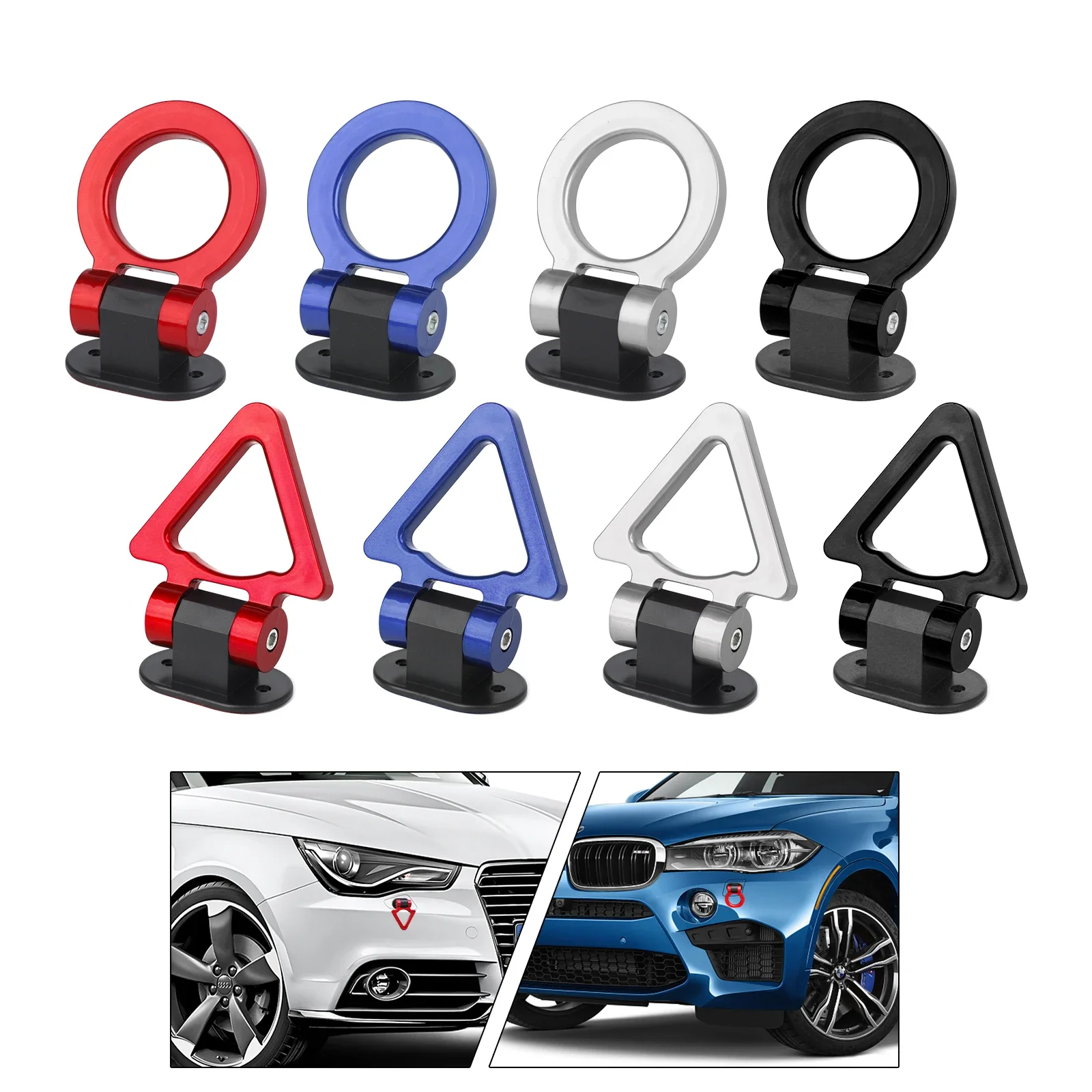 Universal Car Styling Sticker Tralier Tow Hook Kit ABS Simulation Racing Bumper Trailer Hook Tow Hook Sticker