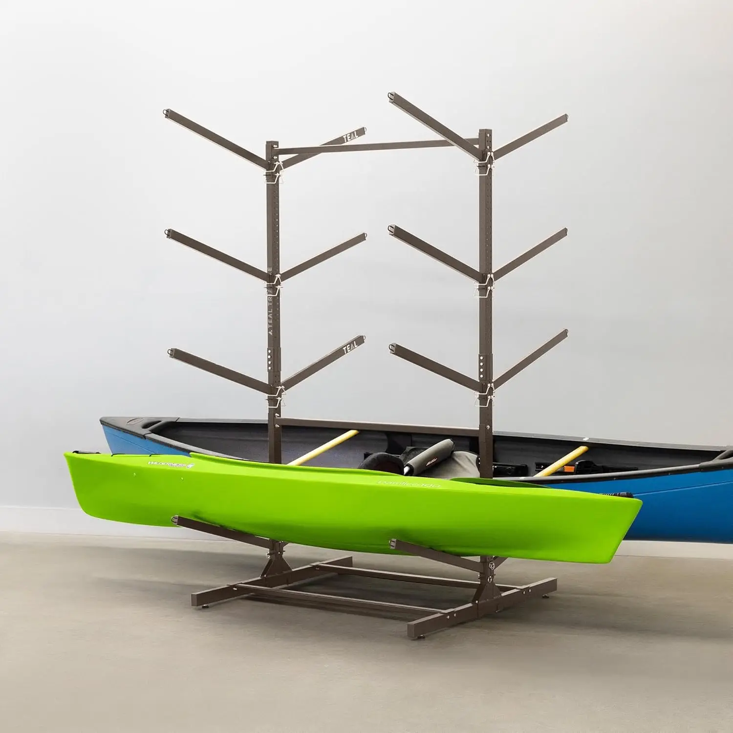 

Отдельностоящая стойка для хранения каяков бирюзового треугольника — стойка для хранения на 8 каяков или каноэ — подставка для каяков премиум-класса для улицы и помещения