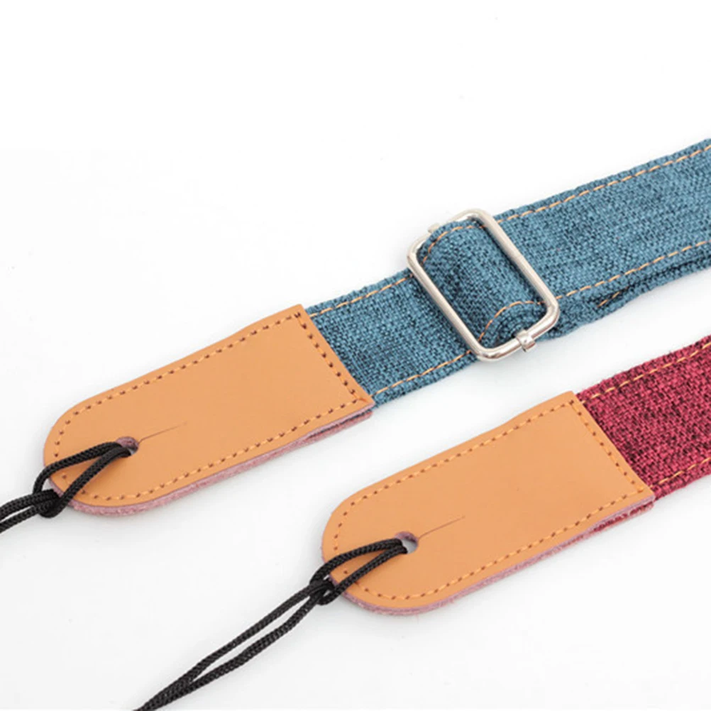 

Cotton Linen Ukulele Strap Durable Ends Metal Buckle Adjustable Length Guitar Musical Instrument Child Home Textiles