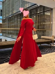 Scoggins Dress Elegant Vintage Simple Red Boat Neck Customized Formal Occasion Prom Dress Evening Party Gowns can be customized