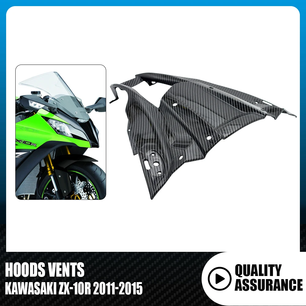 

Motorcycle Hoods Vents Front Headlight CoverCowling For Kawasaki ZX10R ZX-10R ZX 10R 2011-2015 ABS Carbon Paint Head Protector