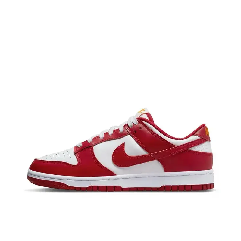 Nike Dunk Men's and Women's Red and White Anti-slip Wear-resistant Retro Sports Fashion Comfortable Lightweight Board Shoes