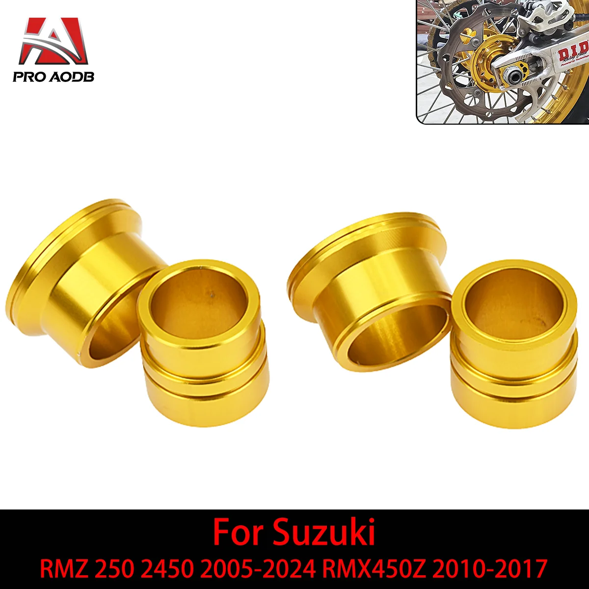 Front Rear Wheel Hub Spacer Motorcycle CNC For Suzuki RMZ 250 2007-2024 450 2005-2024 RMX 450Z 2010-2017 Motocross Dirt Pit Bike