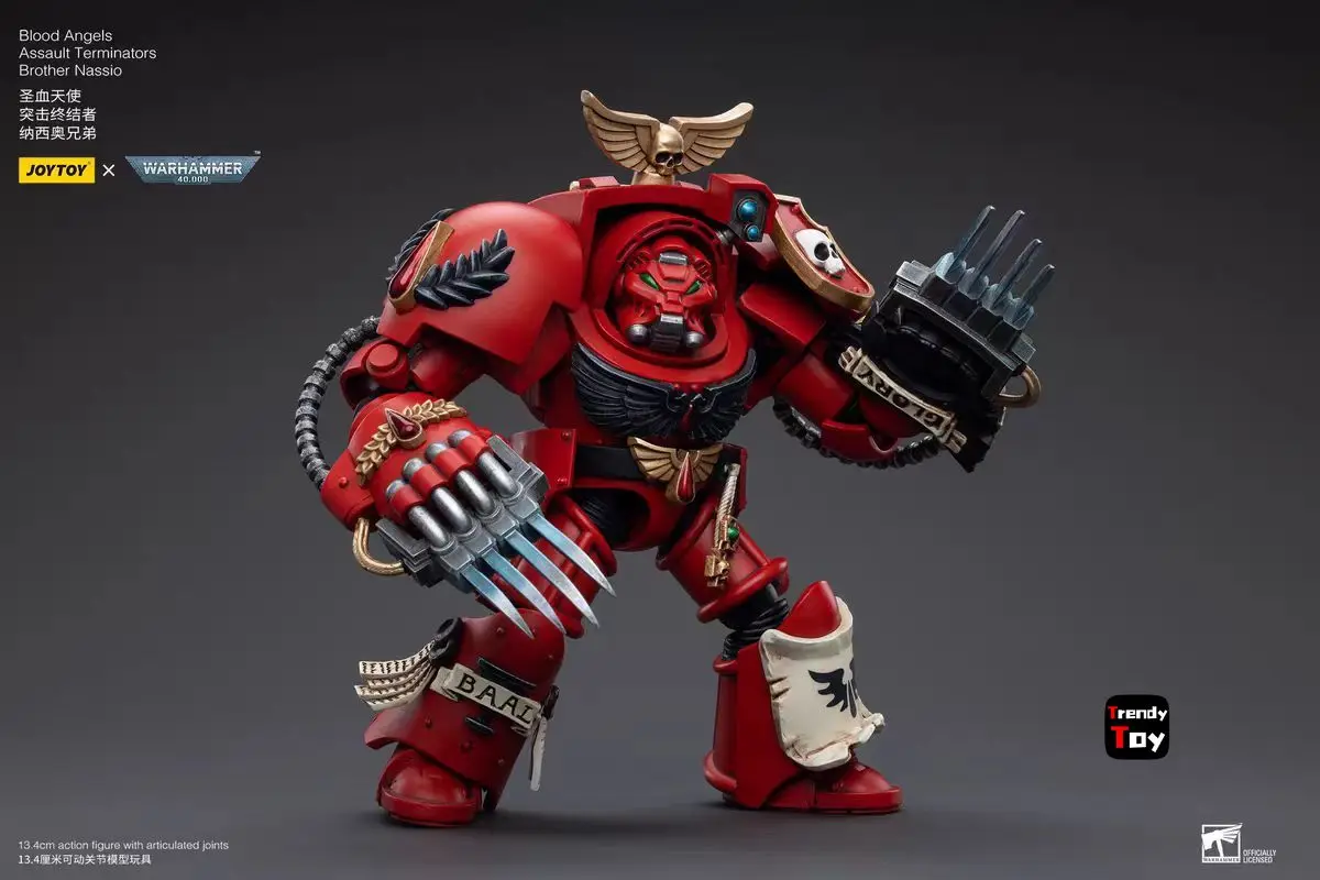 【JOYTOY】Warhammer 40K Blood Angels Terminadores de asalto Hermano Nassio 1/18 Modelos de figuras de acción