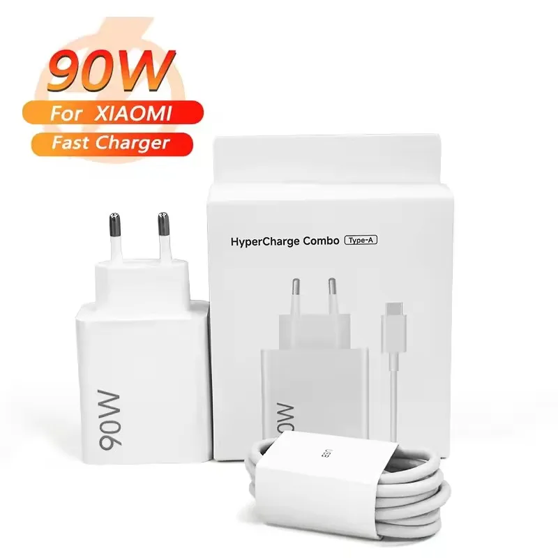 90W 6A Turbo Fast Wall Charger for Xiaomi 11 12 Lite 13T 14 Ultra Redmi Note 11T 12T 13 15Pro POCO F4 X5 USB Type C Charge Cable