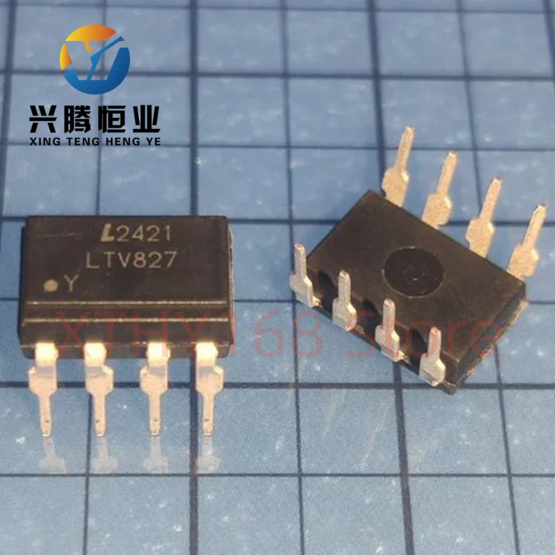 5pcs/lot LTV827 LVT-827 DIP-8 Crystal dual channel optical isolator 100%New&Original