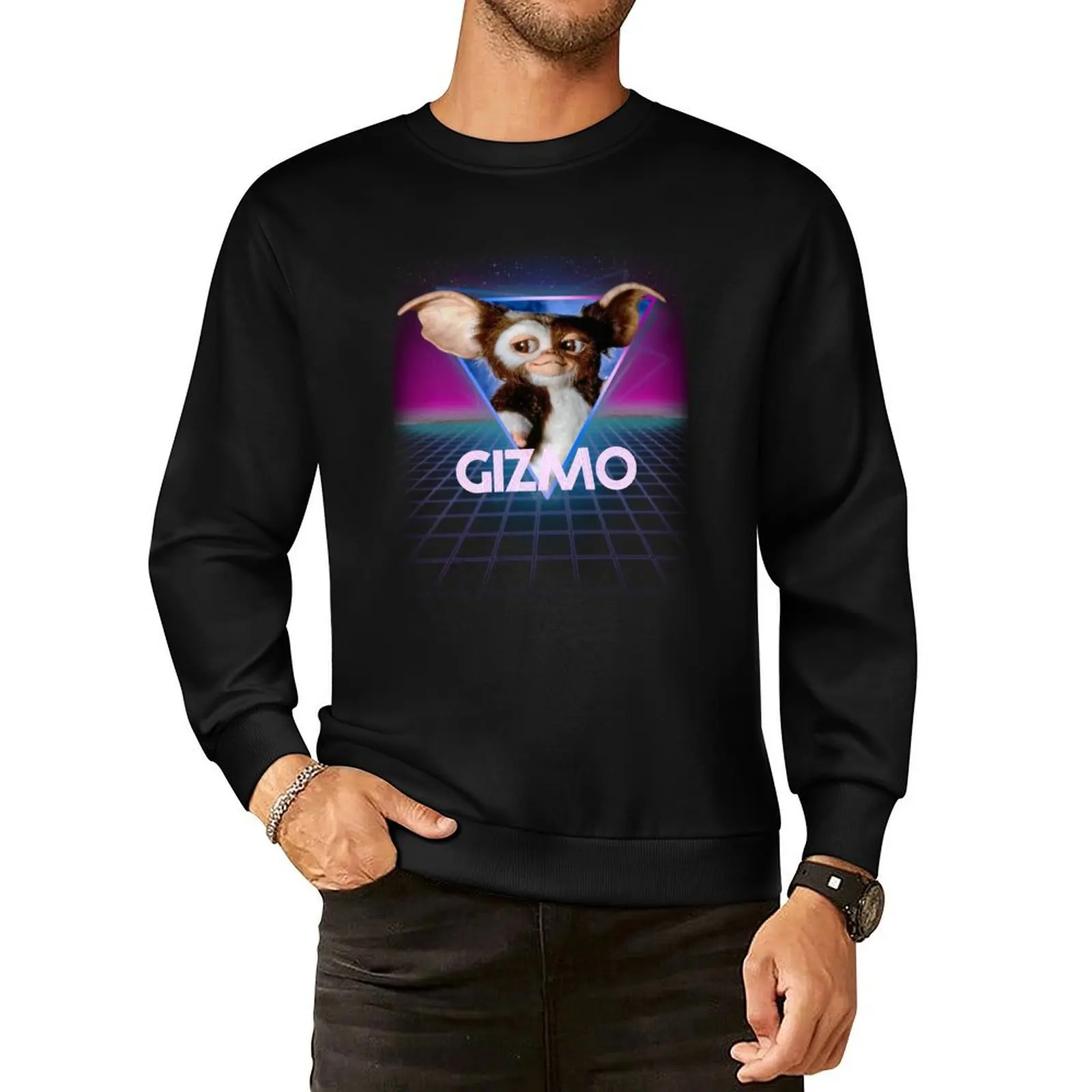 

Gremlins Gizmo Retro 80s Neon Landscape Pullover Hoodie tracksuit graphic t shirts men winter man sweatshirt