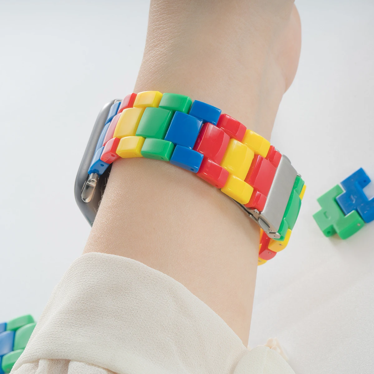 Корейский ремешок из смолы Rainbow Candy для Apple Watch Ultra 2 49 мм 7 8 9 10 41 45 40 мм 42 44 мм Женский браслет для IWatch 6 SE 5