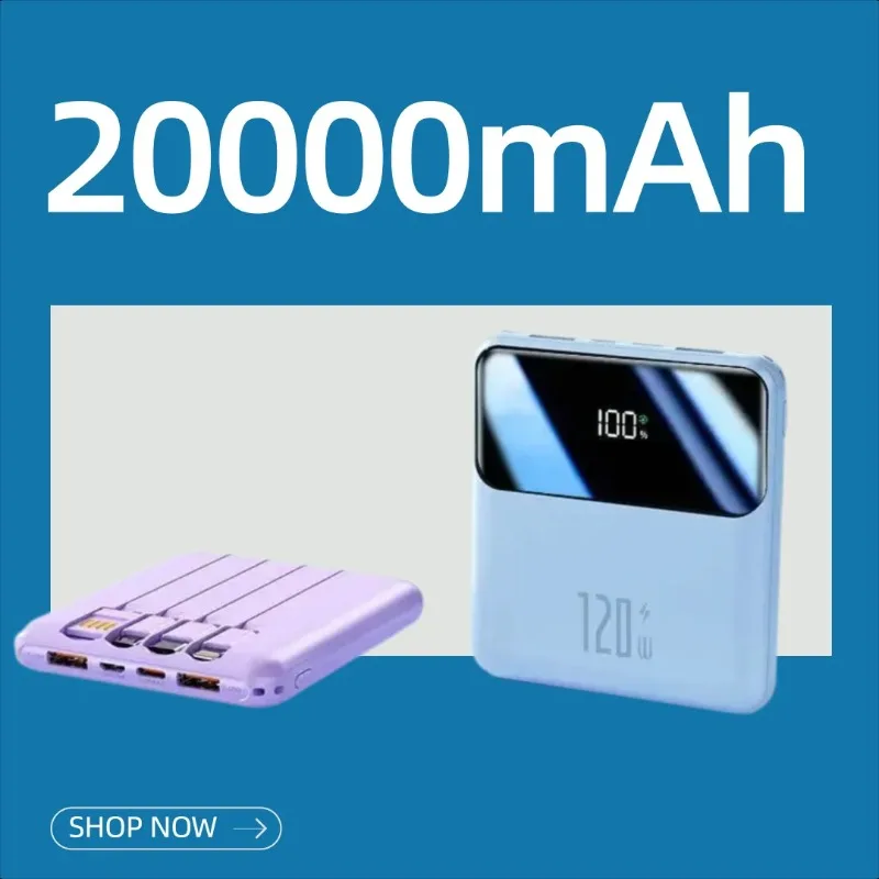 

3C Certified Power Bank 20000mAh 120W Super Fast Charging Mini Portable Charger