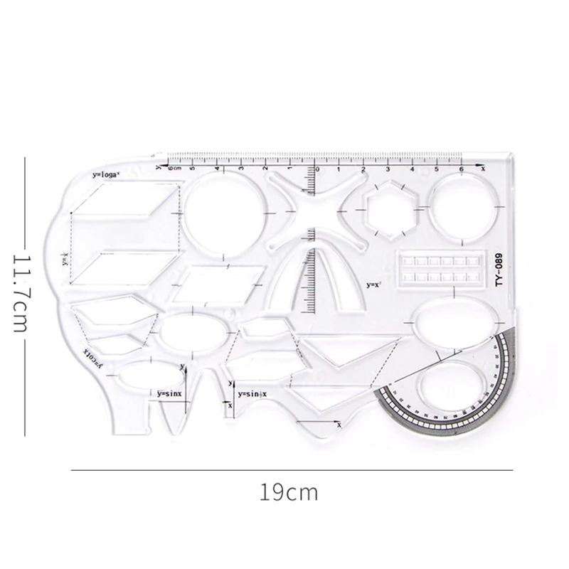 Multifunctional Geometric Ruler with Protractor Students Geometry Math Drawing Tool Universal Ruler School Office Supplies