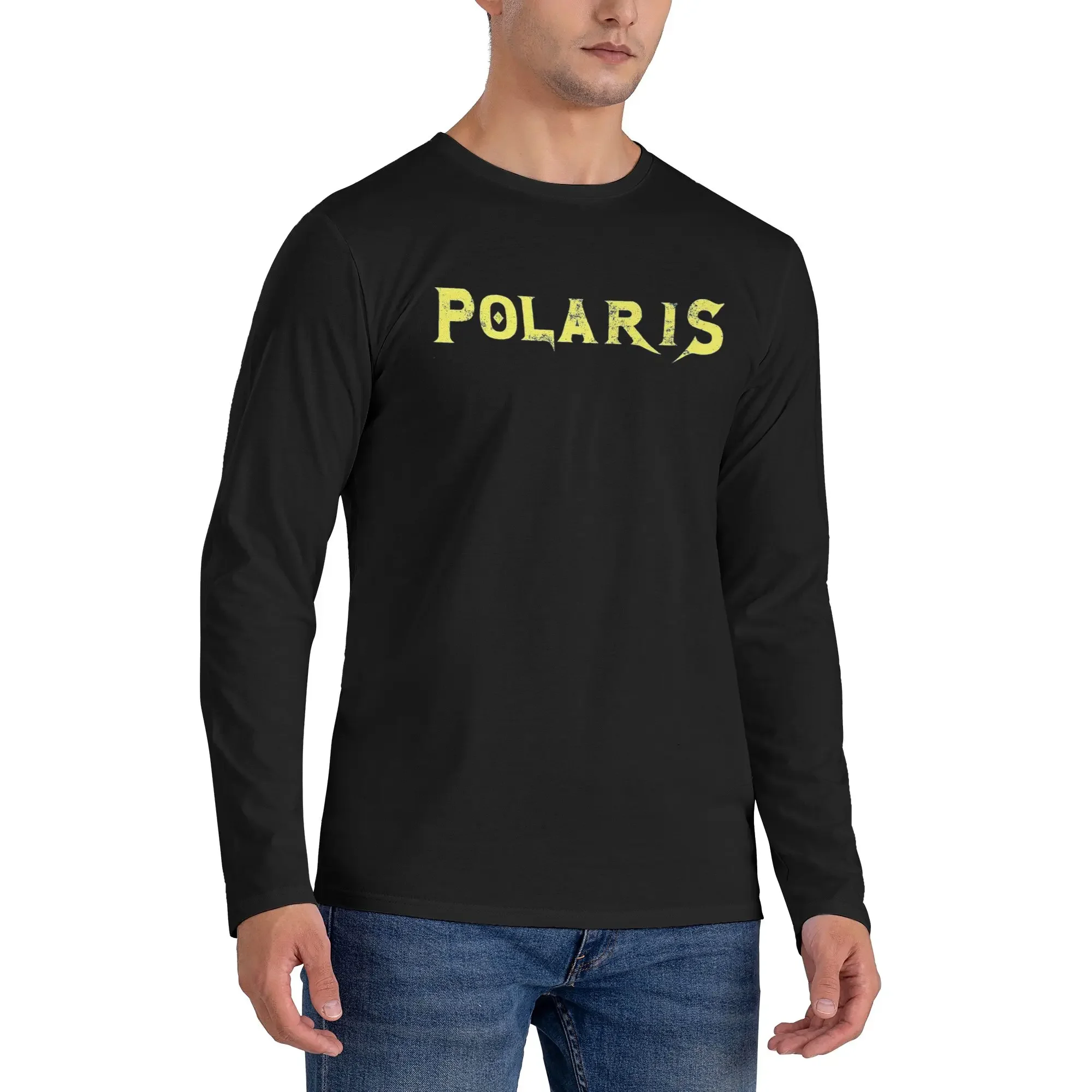 

Polaris Logo Men's Long Sleeved T-shirt Casual Round Neck T shirts Spring and Autumn Men tops