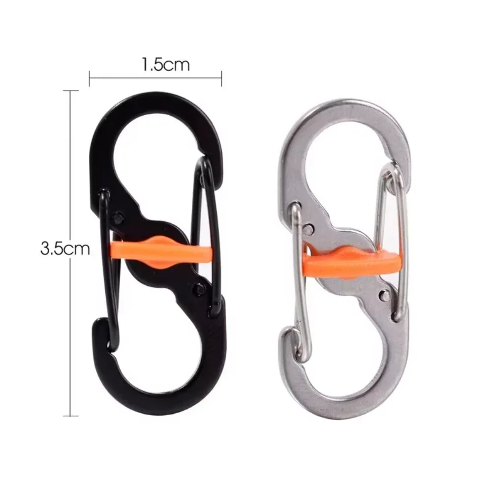 Camping Carabiner with Lock S Type Mini Keychain Hook Anti-Theft Outdoor Camping Backpack Buckle Key-Lock Camping Supplies image 5
