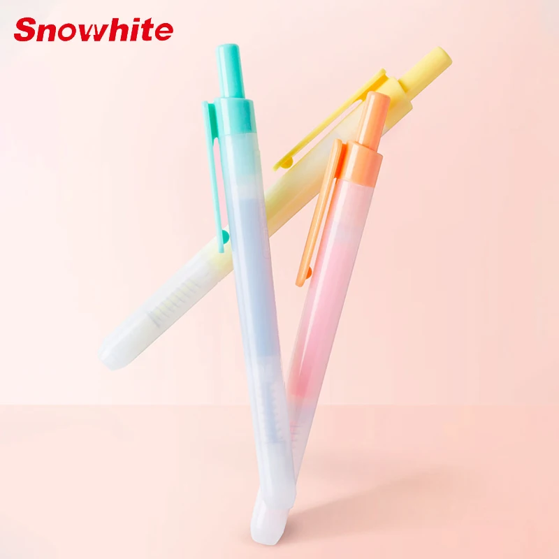 Push-button Highlighters Set, Assorted Colors - Student School Office Supplies Marker Pens