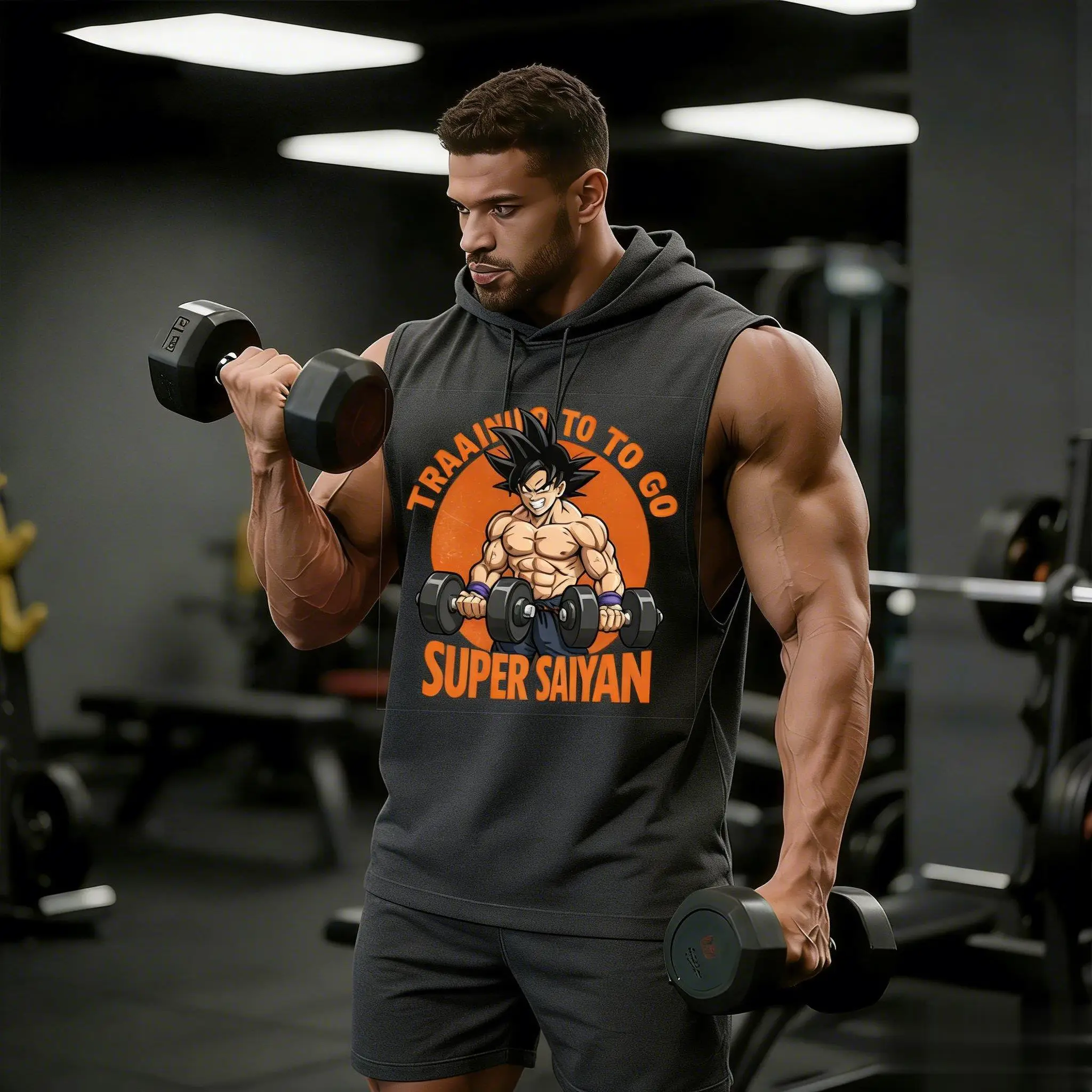 Dragon Ball Z Goku Anime Hoodie Men Gym Workout Tank Top Muscle Sleeveless Vest Saiyan Print Men's Summer Streetwear Y2k Tops