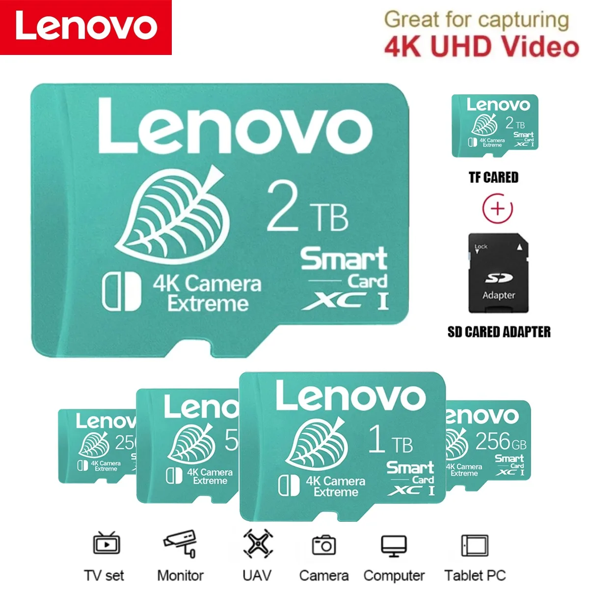 Lenovo 2TB SD Memory Card 1TB 512GB 256GB A2 U3 Micro TF SD Card 128GB High Speed MLC TF Card For Nintendo Switch Ps4 Games