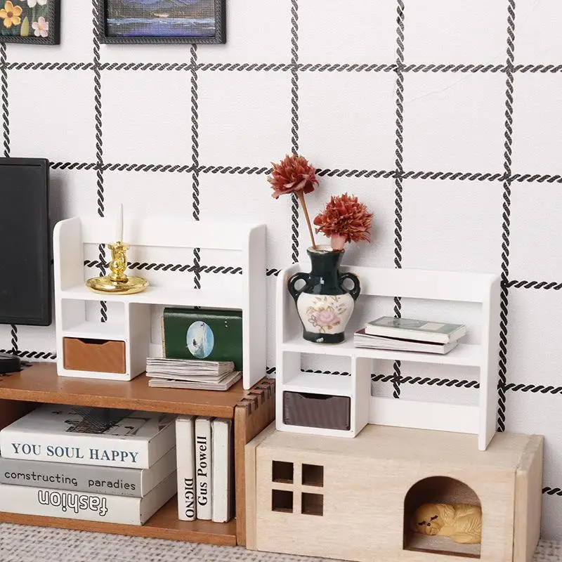 1Pcs 1:12 Scale Storage Rack Organizing Shelf Dollhouse Miniatures Furniture Dolls Accessories Scenery Model Toy