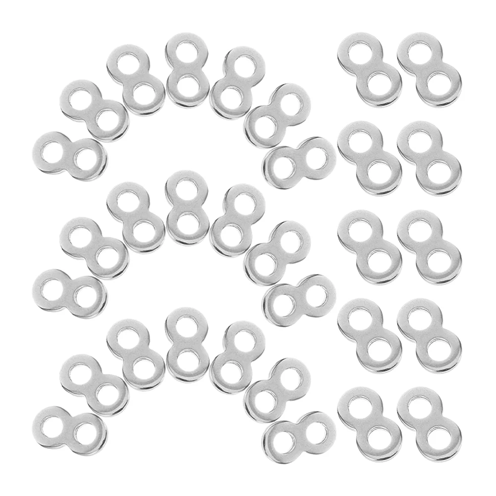 100 Pcs Stainless Steel Connector 8 Figure Tabletop Fasteners Desktop Buckle Shaped Clips