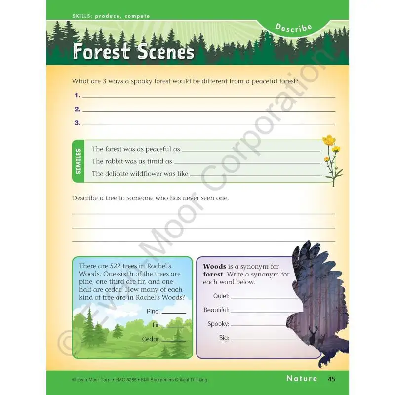 SKILL SHARPENERS Critical Thinking Grade 5 EvanMoor EvanMoor 9781629383538 Book