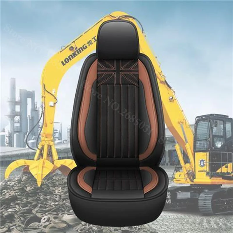 

For HITACHI DOOSAN CAT JCB LGCE Liugong Shanmon Car Digger Excavator Seat Cover Cushion Ice Silk Leather Accessories Protector