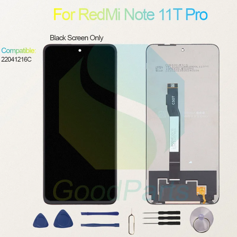 Test Before Ship For RedMi Note 11T Pro Display Touch Screen Digitizer Panel Assembly Lcd Screen 22041216C Note 11T Pro Screen D