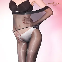 912 needle horse oil high waist seamless plus size stockings for women, shiny and silky high density pantyhose