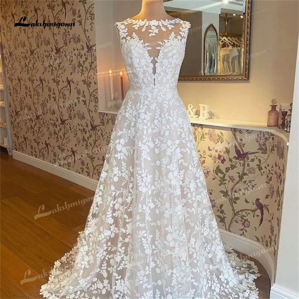 Abiti da sposa in pizzo con scollo A barchetta scollo A V una linea cappella treno immagini reali abito da sposa smilesmuslimays singlays vestidos de novia |-f-|