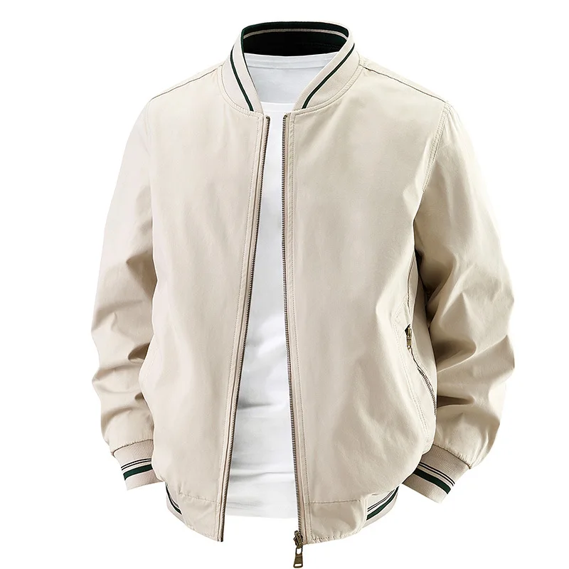New Spring Men 100% Cotton Reversible Business Jackets Quality Male Baseball Collar Casual Jackets Coats Man Slim Fit Coats 5XL
