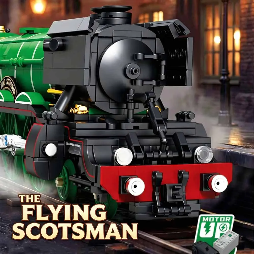 Train à vapeur Flying Scotsman, train européen, blocs de construction MOC avec briques techniques, collection de cadeaux pour adultes, 1147 pièces