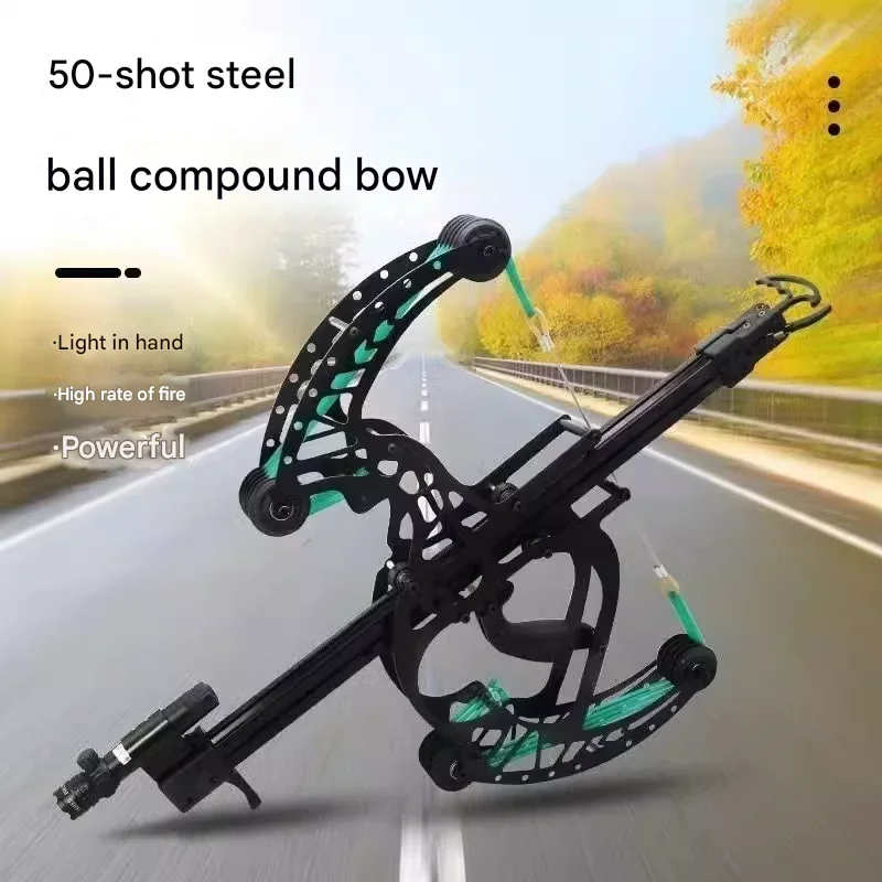 

High Precision Laser Aiming Compound Bow Multi Strand Rubber Band Pulley Bow Outdoor Hunting and Shooting Slingshot Tools