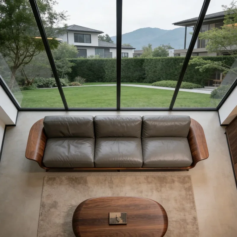 3 Seater New Chinese Style Solid Wood Living Room Sofas Design Minimalist Relax Lounge Sofa Living Room High-end Home Furniture