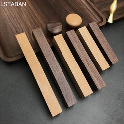 Beech Wooden Cabinet Handles Walnut Solid Wood Furniture Kitchen Door Handle Wardrobe Cupboard Drawer Knobs Hardware Pull Handle