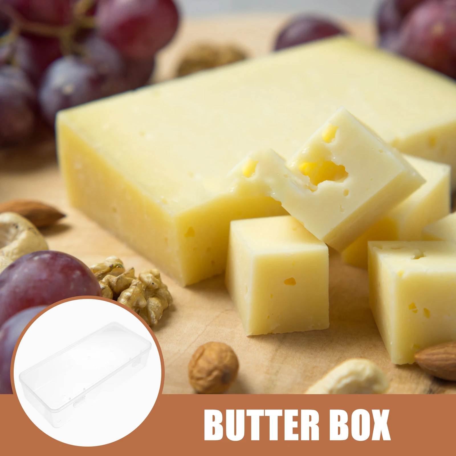 

Rectangular Cheese Container Storage Box for Fridge Reusable PP Material Covered Dish Freshkeeping Plastic Lid Suitable Any