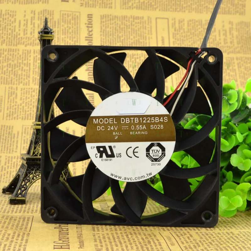 H  FOR  AVC DBTB1225B4S 12CM 12025 24V 0.55A three-line high air volume fan