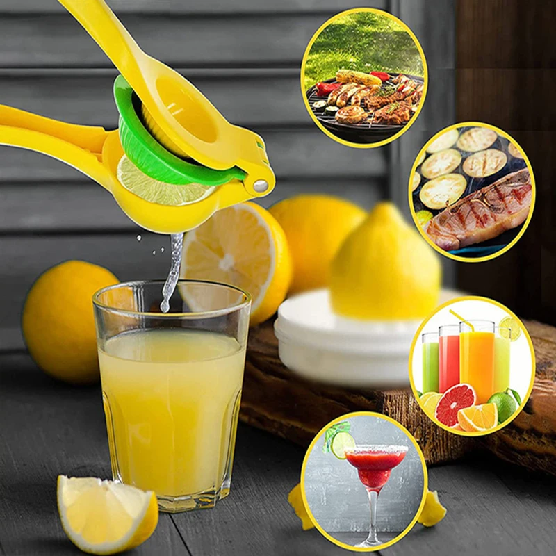 2 in 1 Fresh Orange Citrus Lime Lemon Squeezer Fresh Fruit Juice Presser Metal Hand Press Extractor Portable Manual Juicer