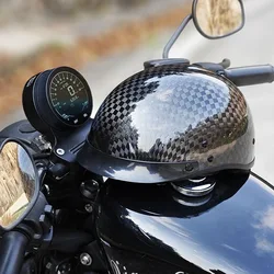 2025 Serpentine 12K Carbon Fiber Helmet Men's Motorcycle Vintage Half Helmet Halley Cruiser American Helmet DOT Certified Summer