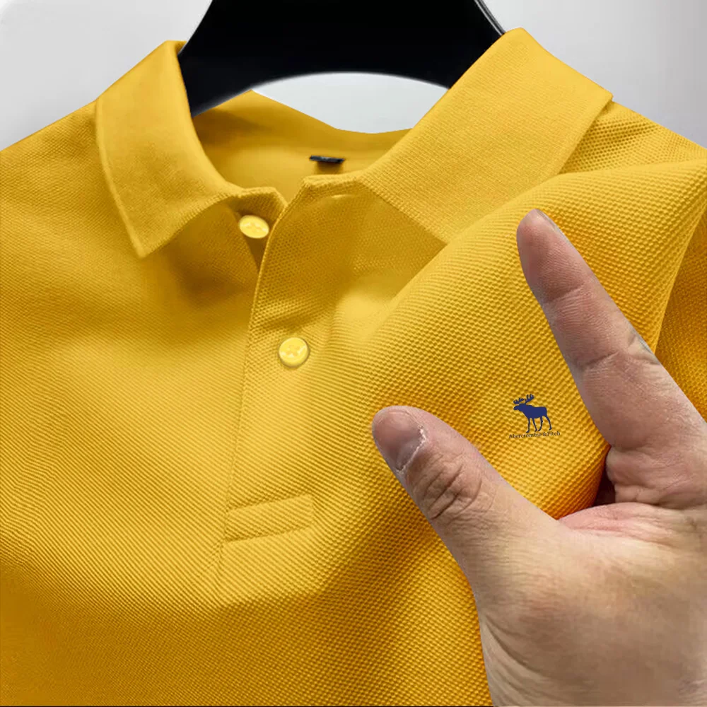 Polo-Shirt mit kurzen Ärmeln für Männer hochwertige Freizeit-Sport-Shirts Sommer atmungsfreie T-Shirts neue 2024