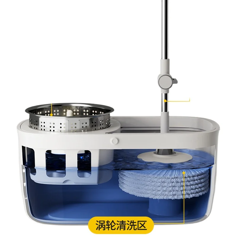 Double Drive Spin Mop with Bucket for Home Use for Automatic Squeeze Drying for Hands-Free Cleaning for Wet Mopping for Floor