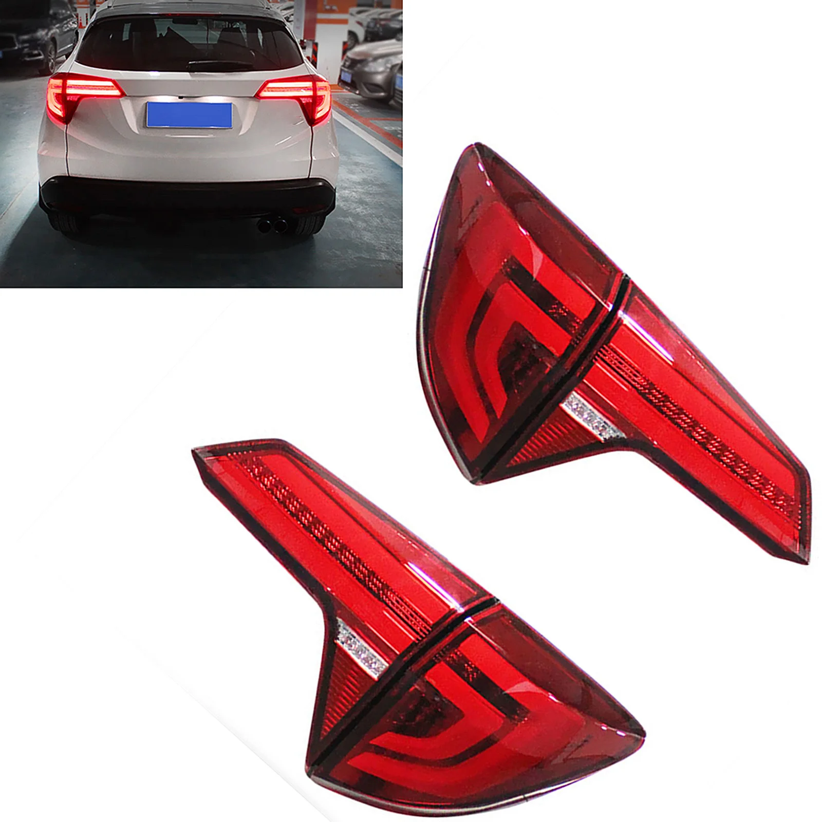 

For Honda HR-V HRV VEZEL 2016 2017 2018 Black/Red LED Taillight Tail Light Rear Lamp