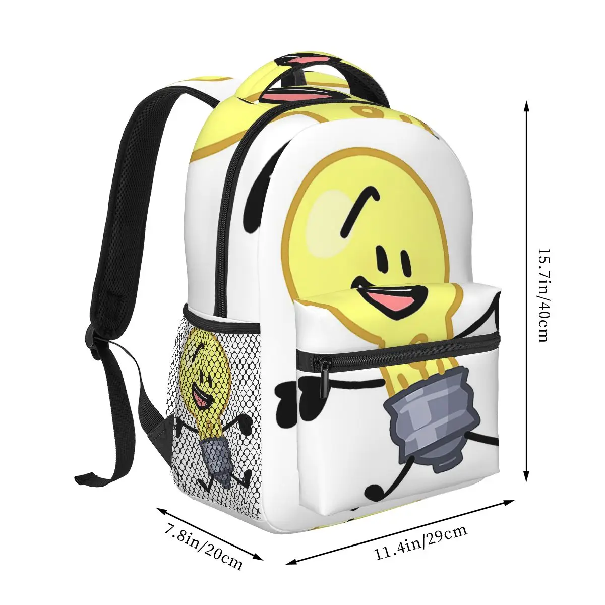 BFDI Inanimate Insanity , All Characters Student Backpack School Bag Hiking Travel for Men Women Fashion Bookbag Shoulder Bags