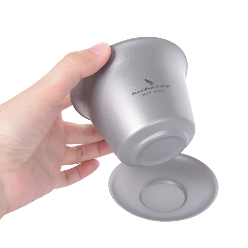 Boundless Voyage Titanium Gaiwan Kung Fu Tea Set Saucer Double Walled Anti-scalding Portable Chinese Traditional Teacup Tureen