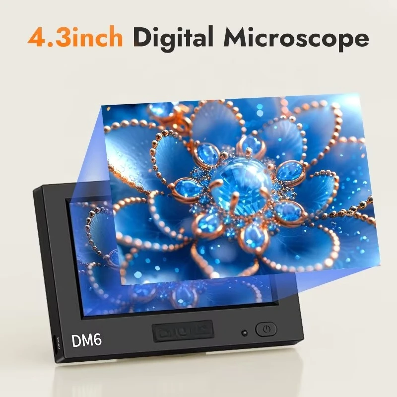 كاميرا ميكرولونج الرقمية لإصلاح الهاتف المحمول 1000X مع شاشة 4.3 بوصة (إصدار مطور)