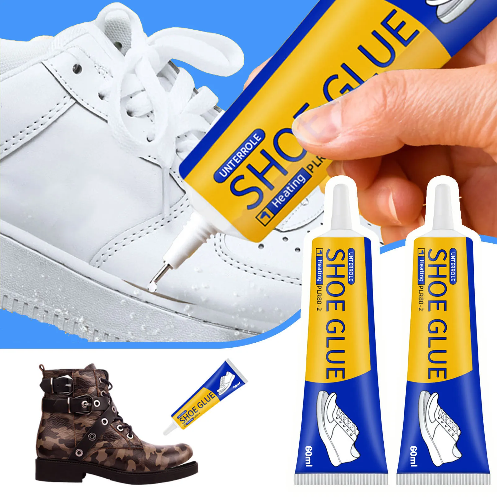 1/2/3pcs 60ml Strong Shoe Adhesive DIY Shoes Glue Resin Waterproof Soft Shoe Repair Adhesive for Sneakers Boot Fast Dry Glue